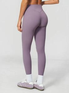 High Waist Seamless <b>Knitted</b> <b>Leggings</b> Full Length Women's Stretchy Solid Color Sport Pants Compression Fit Eco-Friendly - Product Image 4