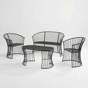 KHP Vietnam Wrought Iron Mediterranean Design Eco-Friendly Patio Furniture <b>Set</b> Heavy Duty Metal Garden <b>Table</b> <b>Chairs</b> Wholesale - Product Image 1