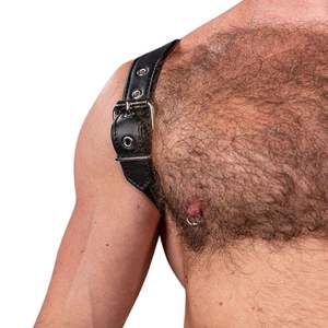 Harnais d'épaule en cuir pour homme, noir, design minimaliste, cuir de qualité supérieure, tenue de club - Product Image 5