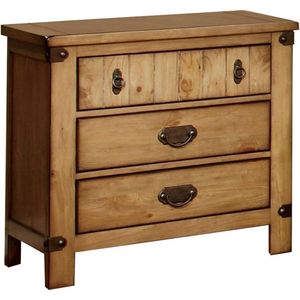 Comodino in Stile Cottage in Olmo Invecchiato con Cassetto Superiore con Cuscinetti a Sfera, Caricatore USB/Presa di Corrente, Arredamento per Camera da Letto - Product Image 4