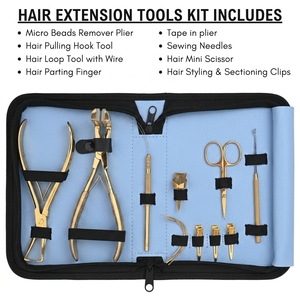 Kit de Herramientas para Extensiones de Cabello: Herramienta de Eliminación de Micro Anillos, Alicates Selladores de Extensiones de Cinta, Enhebrador de Alambre, Aguja de Gancho, Pinza de Pico de Pato para Cabello - Product Image 2