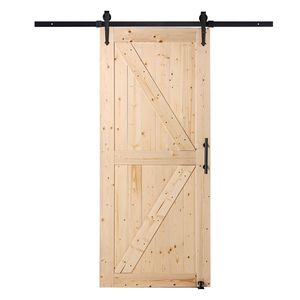 Kit Ferramenta per Porta Scorrevole in Legno 36x84 Pollici, Funzionamento Fluido e Silenzioso, Guida a Pavimento 8-in-1 Inclusa - Product Image 1