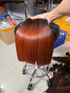 Extensions de cheveux humains en gros, tissage lisse brun roux auburn - Product Image 6