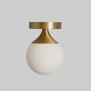 Minimalist Brass Ceiling <b>Light</b> Round <b>Globe</b> Flush Mount Indoor Living Room Decor Durable Design - Product Image 3