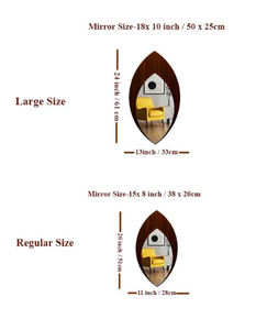 Miroir mural décoratif en forme de feuille, design moderne pour salon, chambre, salle de bain, décoration murale élégante et artistique - Product Image 2