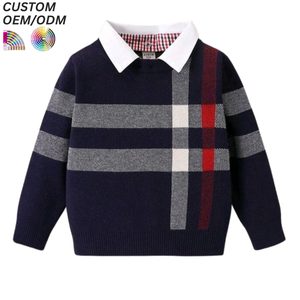 Pull en tricot personnalisé pour garçons, en coton écologique respirant, vêtements d'hiver chauds pour enfants, support OEM ODM pour la vente en gros - Product Image 5