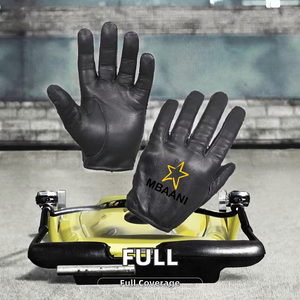 Gants d'hiver en cuir noir MBAANI compatibles avec les écrans tactiles, pour homme, avec imprimé étoile et équipement de cyclisme - Product Image 2