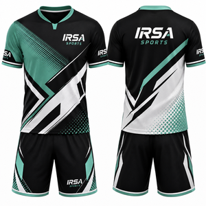 IRSA SPORTS Men's Sublimated Pickleball Jersey Set V-Neck Short Sleeve Moisture Wicking <b>Athletic</b> Uniforms - Product Image 3