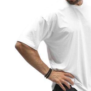 Men's <b>White</b> Crew Neck Short Sleeve T Shirt Loose Fit Casual Sports <b>Top</b> Lightweight Everyday Summer Shirt Comfortable Basic - Product Image 3