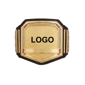 Ceinture de championnat de poids lourd Taizen Sports TZ-2023, réplique, alliage de zinc doré, boucle design 3D, sangle en cuir noir, réglable - Product Image 4