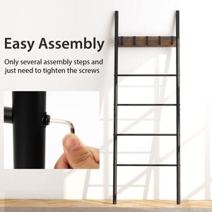Porta Coperte Decorativo da Parete con 5 Ganci Rimovibili per Organizzare il Tuo Spazio - Product Image 6