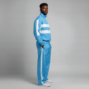 YOURBRAND Chándal Azul para Hombre, de Longitud Completa, con Bloques de Color, Cierre de Cremallera, con Bolsillos Laterales, Corte Regular, para Primavera - Product Image 2