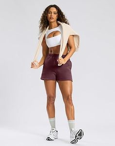 Shorts de sport pour femmes, en molleton de coton de haute qualité, respirants, brodés, shorts de jogging - Product Image 5