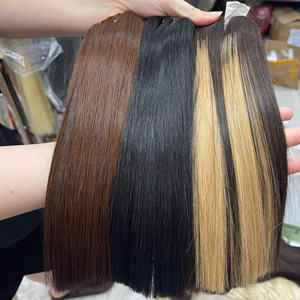 Precio al por mayor Piano Color Raw Bone recto Cabello humano Máquina Trama y cierre Extensiones de cabello Sin enredos Sin desprendimiento en stock - Product Image 6