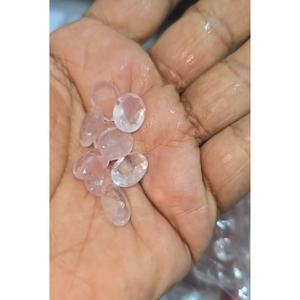 Piedra preciosa facetada de cuarzo rosa natural hecha a mano para colgante, anillo, figuras, manualidades, fabricación de joyas y tallados. - Product Image 2
