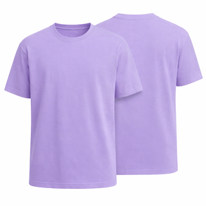 เสื้อยืดผ้าฝ้ายสีลาเวนเดอร์แบบเรียบ ทรงเข้ารูป ระบายอากาศได้ดี แฟชั่นสำหรับผู้ชาย - Product Image 1