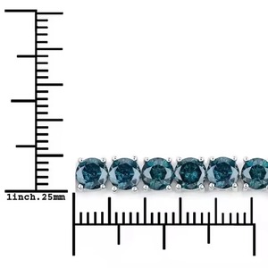 Blue Color Moissanite Round Brilliant Cut 18K Gold Plated Sterling <b>Silver</b> Tennis <b>Bracelet</b> VS Clarity GCI IDGL Certified Unisex - Product Image 4