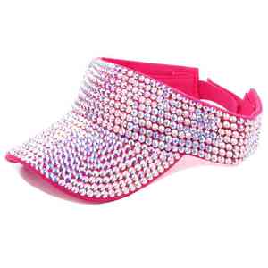 Casquettes d'été unisexes réglables de haute qualité, visières de sport à dessus ouvert avec strass et motifs losanges - Product Image 6