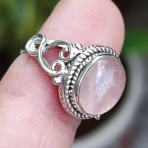 Rose <b>Quartz</b> Oval <b>Ring</b> 925 Sterling Silver Handmade Promise Jewelry for her bezel setting <b>Ring</b> January Birthstone month - Product Image 4