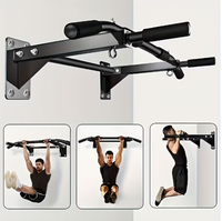 Barra de dominadas para montar en la pared, con múltiples agarres ajustables, equipo de ejercicio para gimnasio en casa para hombres, construcción metálica
