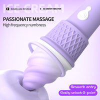 Eiscreme-Vibrator Großhandel Niedliches Design Leistungsstarker Klitoris-Stimulator Lebensmittelförmige Neuheit Sexspielzeuge