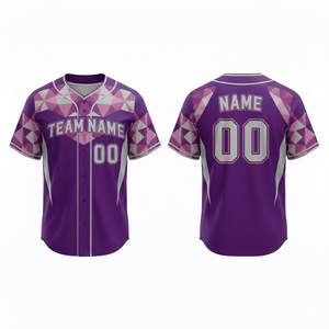 Maillot de baseball personnalisé respirant à séchage rapide 100 % polyester imprimé par sublimation en maille col en V unisexe manches courtes logo avant - Product Image 2