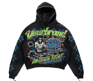 Wholesale <b>Men's</b> Casual Winter Hoodie with Custom Logo 100% Cotton 280g Long Sleeves Pocket Design Screen Printing - Product Image 4