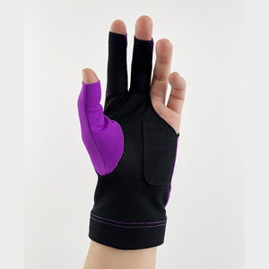 Gants de billard sans doigts 2026 les plus vendus, unisexe, violet, en polyester, à enfiler, pour droitier - Product Image 2