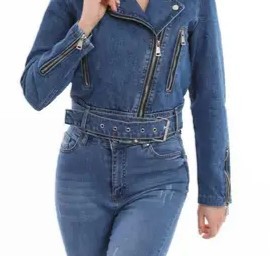 Ladies Denim Jacket <b>Raw</b> Edge Detail Trendy <b>Jean</b> Outerwear Casual Streetwear Wholesale Supplier Factory Oversize Denim Jacket - Product Image 5