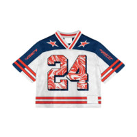 Vente en gros de streetwear avec logo personnalisé Chemises de fans de football américain en maille respirante Maillot de football américain
