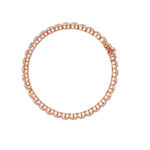 กำไลข้อมือเพชรรัสเซียสีโรสโกลด์ทรงเบเซลคู่ - Product Image 2