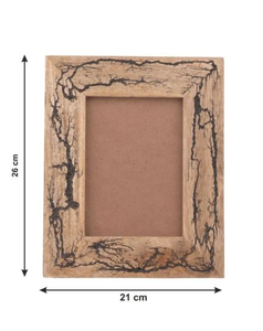Natural Mango Wood Rustic <b>Square</b> shaped <b>Photo</b> <b>Frame</b> Solid Wood Picture <b>Frame</b> with Bark Edges Farmhouse Decor - Product Image 4