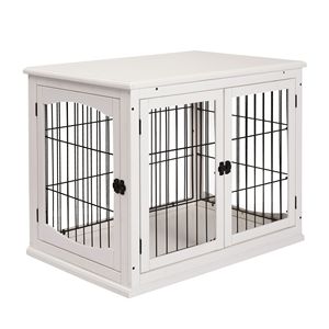 Cuccia per Cani in Legno da 26 Pollici, Mobile da Interno con 2 Porte Bloccabili e Ripiano Superiore, Elegante Design a Tavolino - Product Image 1