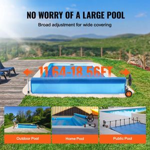 Avvolgitore per Copertura Solare per Piscina da 18 piedi in Alluminio, Set Avvolgitore per Piscina Interrata con Sacchi di Sabbia in Materiale PC PVC e Ruote in Gomma, Adatto alla Maggior Parte delle Piscine - Product Image 6