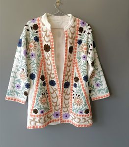 Chaqueta de Invierno para Mujer, Estilo Suzani Bordado a Mano, Kimono Boho, Algodón, Regalo para Damas de Honor, Prenda Exterior Étnica, Resistente al Viento - Product Image 1