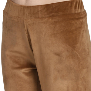 Ensemble 2 pièces automne pour femme : Crop top et pantalon de jogging en velours rose, style survêtement - Product Image 5