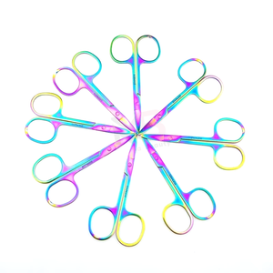 กรรไกรต่อขนตาและกรรไกรตกแต่งคิ้วสแตนเลสสตีลโลโก้สั่งทำได้ คุณภาพดีเยี่ยม พร้อมกรรไกรอเนกประสงค์สีรุ้ง - Product Image 1