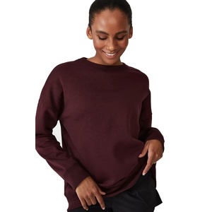 Sudadera de algodón liso para mujer más vendida con capucha, nuevo diseño, Sudadera de cuello redondo personalizada para invierno, patrón sólido bordado - Product Image 3