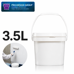 Seau à mastic en plastique de 3,5 L avec poignée et couvercle plat pour le mastic mural et l'emballage de matériaux de construction, seau étanche - Product Image 4