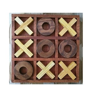 Plateau de jeu Tic Tac Toe XO en bois d'acacia, fournisseur en gros, échecs de bureau en bois foncé pour enfants, jouet, jeu de société pour hôtels et fêtes - Product Image 5