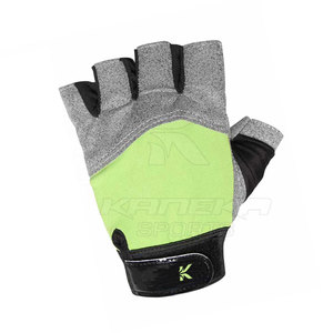 Professional Leather Half Finger Cycling Gloves with Adjustable Wrist <b>Strap</b> Anti-Slip & Shock Absorbing for Long Rides - Product Image 3