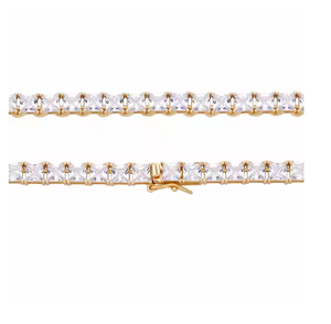 Cadena de Tenis de Moissanita con Colgante Brillante, Collar Unisex Moderno Estilo Hip Hop - Product Image 5