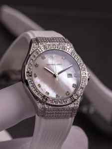 Reloj de pulsera para mujer, resistente al agua hasta 50m, cuarzo, 33mm, redondo, acero inoxidable, Alexander Ferros 2251FS-19, cristal de zafiro, hebilla de goma - Product Image 5