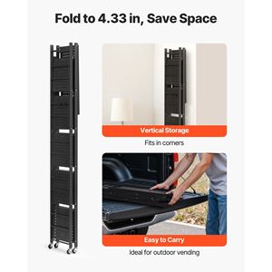 Scaffale Pieghevole a 6 Ripiani per Garage 24L X 12P X 72H Pollici, Scaffalatura Metallica con Ruote - Product Image 5