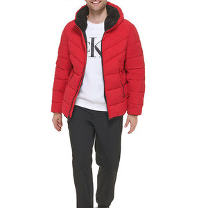 Veste matelassée d'hiver pour homme, design personnalisé OEM, couleur unie, fermeture éclair, coupe-vent, veste matelassée décontractée d'hiver - Product Image 3