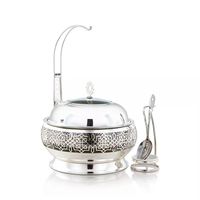 Plat de service de luxe en acier inoxydable isolé et durable avec couvercle, cuillère, chauffe-plat, casserole et pot chaud pour traiteur