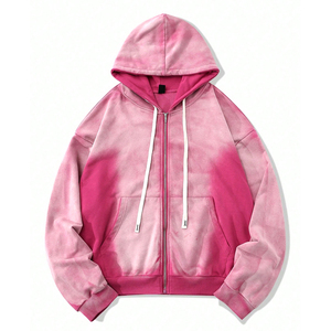 Sudaderas con Capucha para Hombre, Estilo Vintage, Lavado Ácido, con Cierre, Casuales, para Uso Diario, Servicio Personalizado OEM/ODM, Chaquetas con Capucha de Algodón Suave - Product Image 1