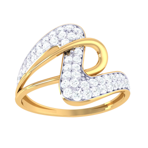 Bague géométrique dorée moderne à motif tourbillonnant pour fiançailles et occasions spéciales - Product Image 4