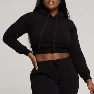 OEM 2025 Spring Jogger <b>Jumpers</b> Gym Custom Workout 2 Piece Women Set Crop Top Oversize Hoodie Women Sweatshirt Sets - Product Image 6