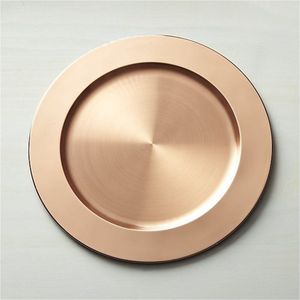Assiettes de présentation rondes élégantes en métal doré perlé de 13 pouces pour la décoration de tables de mariage et événements, vente en gros pour l'hôtellerie - Product Image 6